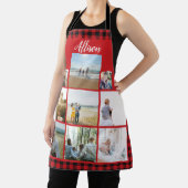 Buffalo Plaid Gepersonaliseerde Familie Fotocollag Schort (Insitu)