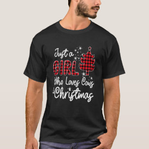Buffalo Plaid Gewoon Een Meisje Dat Van Koeien En T-shirt