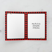Buffalo Plaid, Gingham en Luipaardprint Kerstmis Kaart (Binnen)