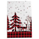 Buffalo Plaid Gingham Feestelijke Kerst Medium Cadeauzakje (Voorkant)