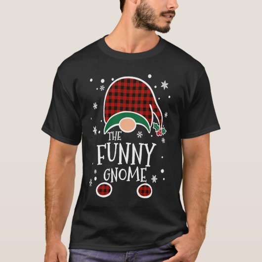 Buffalo Plaid  Gnome  Christmas Family Matching T-shirt (Voorkant)