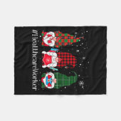 Buffalo Plaid Gnome Healthcare Worker Nurse Christ Fleece Deken (Voorkant (Horizontaal))