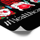 Buffalo Plaid Gnome Healthcare Worker Nurse Christ Poster (Hoek)