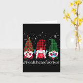 Buffalo Plaid Gnome Zorgmedewerker Verpleegster Ke Kaart (Gele Bloem)