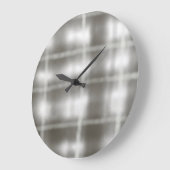 Buffalo Plaid Grijs Wit Tartan waterverf Rustiek Grote Klok (Hoek)