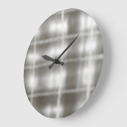 Buffalo Plaid Grijs Wit Tartan waterverf Rustiek Grote Klok (Hoek)