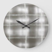 Buffalo Plaid Grijs Wit Tartan waterverf Rustiek Grote Klok (Voorkant)