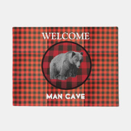 Buffalo Plaid Grizzly Beer Man Cave Deurmat