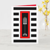 Buffalo Plaid Hanukkah Menorah Kaart (Gele Bloem)