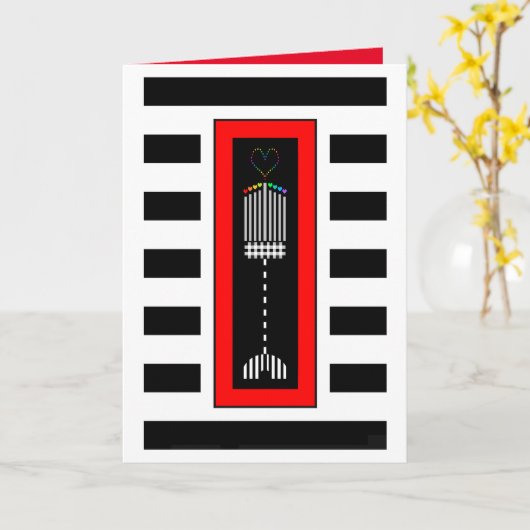 Buffalo Plaid Hanukkah Menorah Kaart (Gele Bloem)