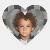 Buffalo Plaid Hart Foto Sticker Aangepaste Afbeeld (Voorkant)