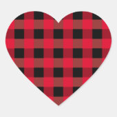 Buffalo plaid hart hart sticker (Voorkant)