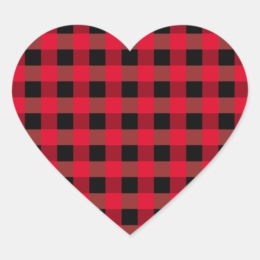 Buffalo plaid hart sticker (Voorkant)