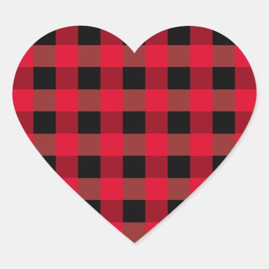 Buffalo plaid hart sticker (Voorkant)