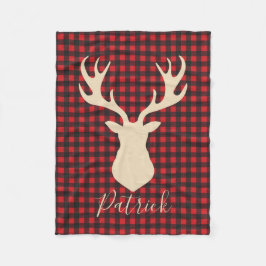 Buffalo plaid hert gepersonaliseerde deken