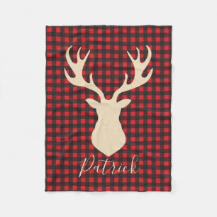Buffalo plaid hert gepersonaliseerde deken