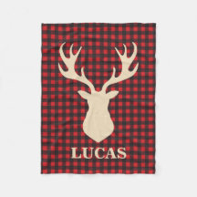 Buffalo plaid hert gepersonaliseerde deken