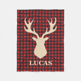 Buffalo plaid hert gepersonaliseerde deken