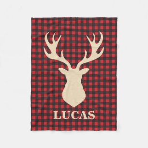 Buffalo plaid hert gepersonaliseerde deken