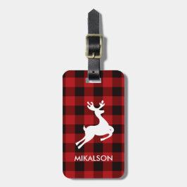 BUFFALO PLAID HERT MONOGRAM BAGAGELABEL