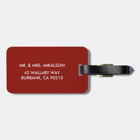 BUFFALO PLAID HERT MONOGRAM BAGAGELABEL (Achterkant horizontaal)