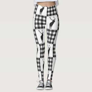 Buffalo Plaid Hert Rustic Woodland Patroon Leggings