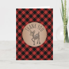 Buffalo Plaid Herten Baby shower Dank u Bedankkaart
