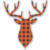 Buffalo Plaid Herten Geweien Auto  Sticker (Voorkant)