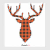 Buffalo Plaid Herten Geweien Auto  Sticker (Vel)