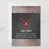 Buffalo Plaid Hertenhoofd Monogram Verlovingsfeest Kaart (Voorkant)