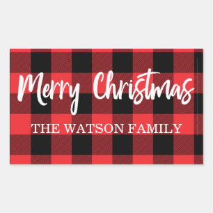 Buffalo Plaid Holiday Sticker