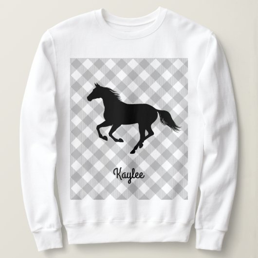 Buffalo Plaid Horse Lover (niet zo) Lelijke trui (Design voorkant)