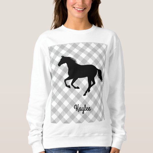 Buffalo Plaid Horse Lover (niet zo) Lelijke trui (Voorkant)