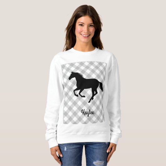 Buffalo Plaid Horse Lover (niet zo) Lelijke trui (Voorkant volledig)