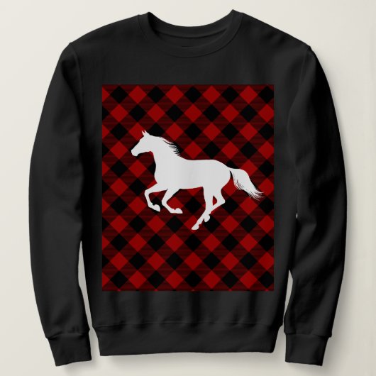 Buffalo Plaid Horse Lover (niet zo) Lelijke trui (Design voorkant)
