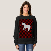 Buffalo Plaid Horse Lover (niet zo) Lelijke trui (Voorkant volledig)