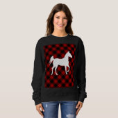 Buffalo Plaid Horse Lover (niet zo) Lelijke trui (Voorkant volledig)