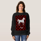 Buffalo Plaid Horse Lover (niet zo) Lelijke trui (Voorkant volledig)