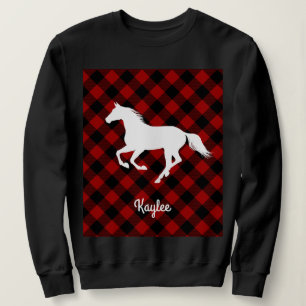 Buffalo Plaid Horse Lover (niet zo) Lelijke trui