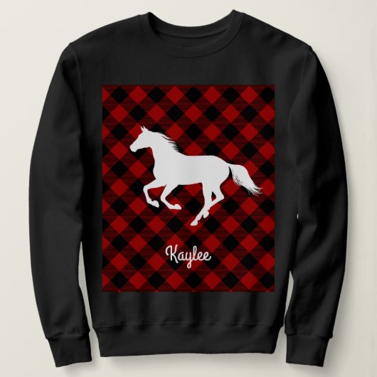 Buffalo Plaid Horse Lover (niet zo) Lelijke trui (Design voorkant)
