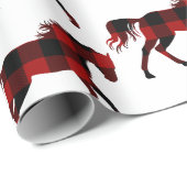 Buffalo Plaid Horse Rustiek Land Western Cadeaupapier (Rol Hoek)