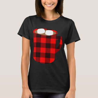 Buffalo Plaid Hot Cacao Cup met Marshmallow Chris T-shirt