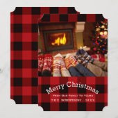 Buffalo plaid houthakker Land Kerstfoto Feestdagenkaart (Voorkant / Achterkant)