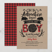 Buffalo Plaid, houthakker, rustiek, Kraft, Baby Bo Kaart (Voorkant / Achterkant)