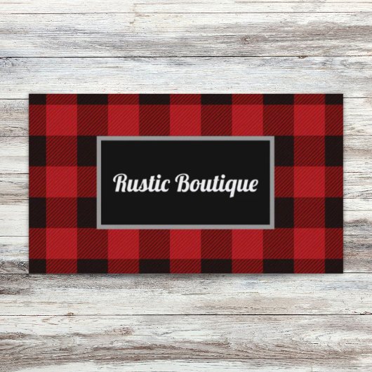 Buffalo plaid houthakker rustiek western land visitekaartje