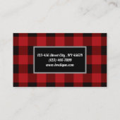 Buffalo plaid houthakker rustiek western land visitekaartje (Achterkant)