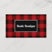 Buffalo plaid houthakker rustiek western land visitekaartje (Voorkant)