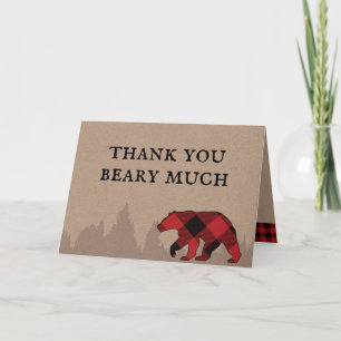 Buffalo Plaid Houthakkers Baby Shower Bedankt Kaart