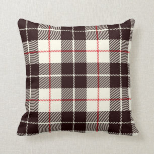 Buffalo Plaid in zwart, tan en rood Kussen