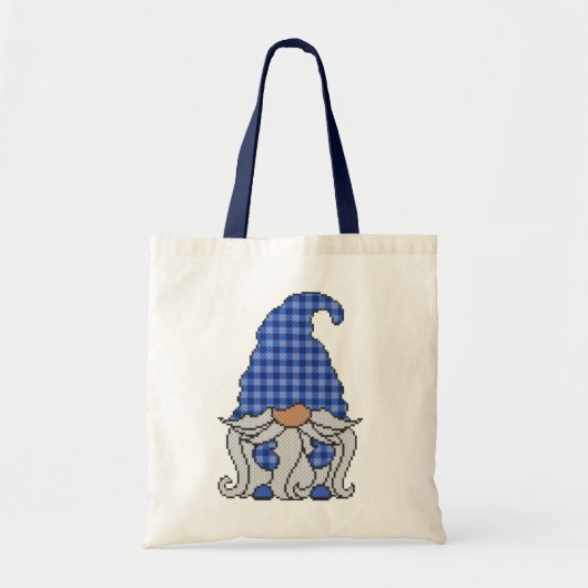 Buffalo Plaid Kabouter 2 (blauw) Tote Bag (Voorkant)